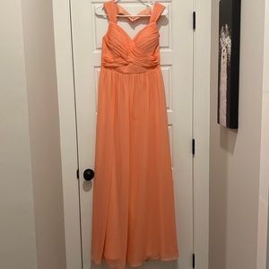 Azazie coral bridesmaid dress